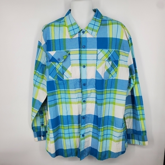 Ablanche New York Mens Shirt Size 3XL Button Front Blue Aqua - Picture 6 of 6